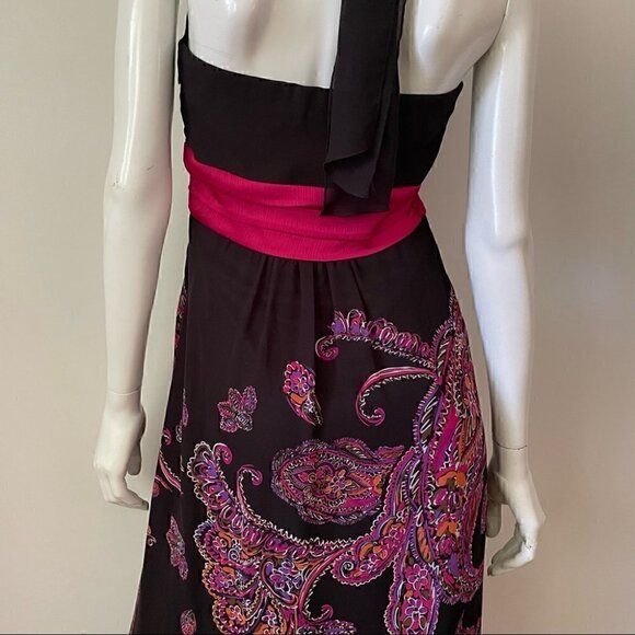 La Chateau Chiffon Floral Paisley Halter Maxi Dress, Sz Small - Picture 9 of 16
